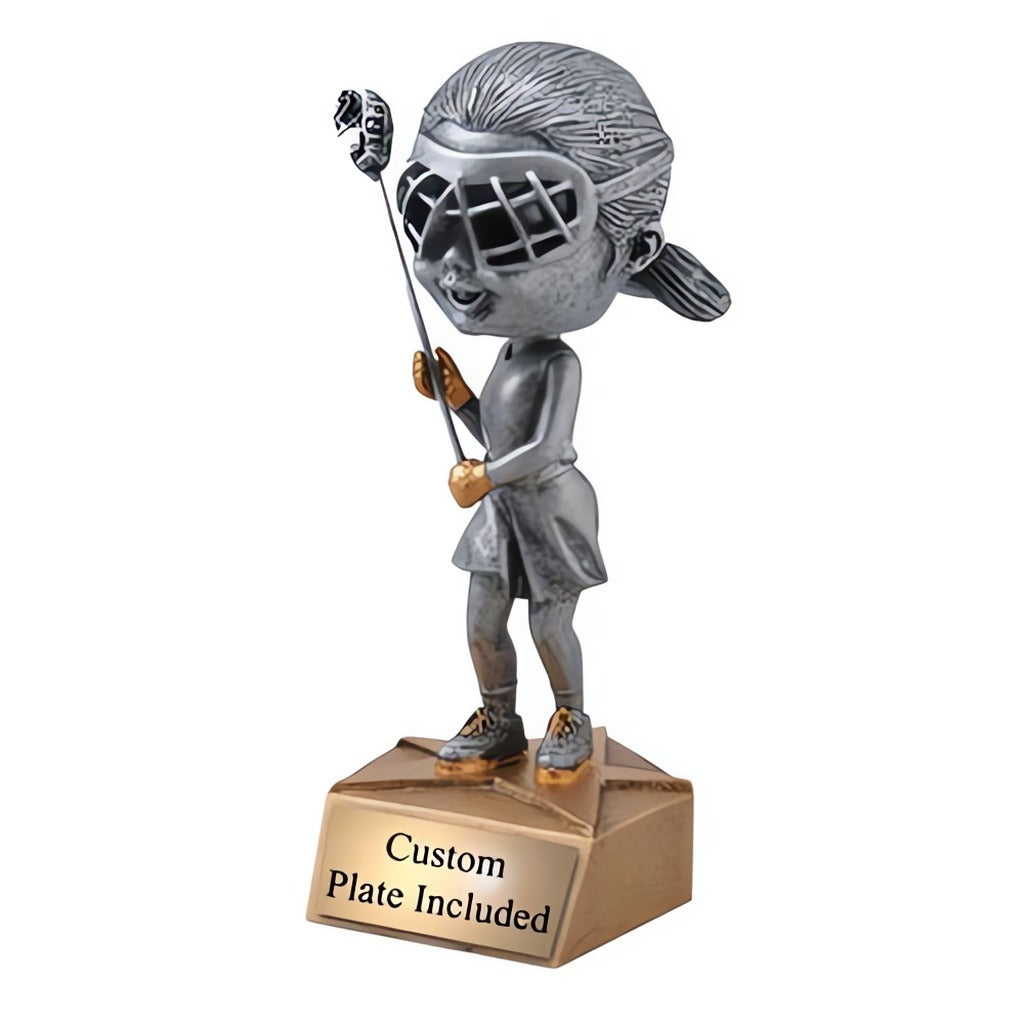 Female Lacrosse Bobblehead Trophies