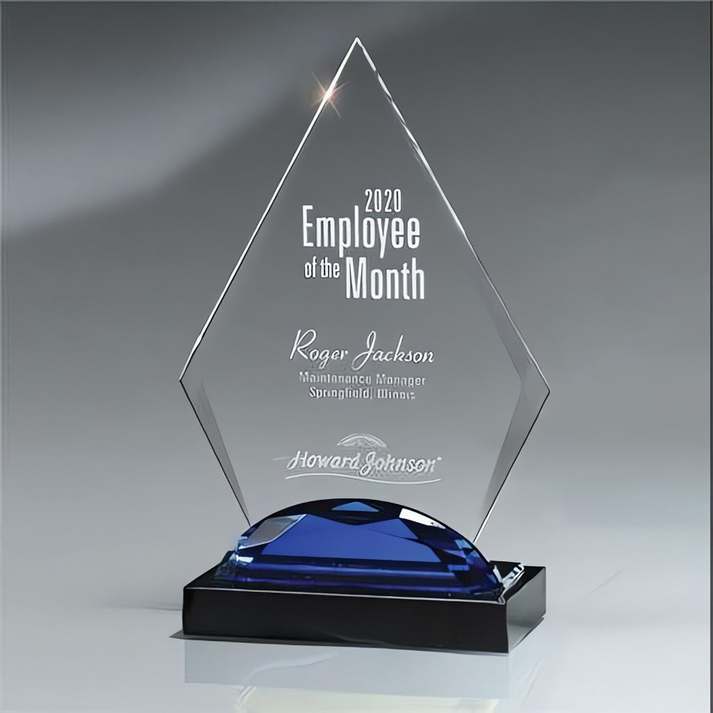 Blue Gemstone Brilliance Lucite Peak Award
