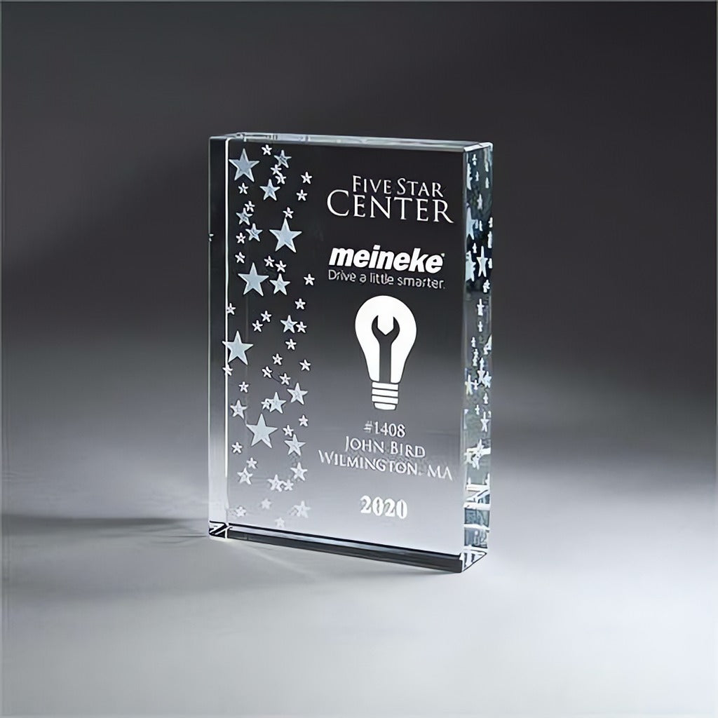 Crystal Tablet with Subsurface Star Streams Award