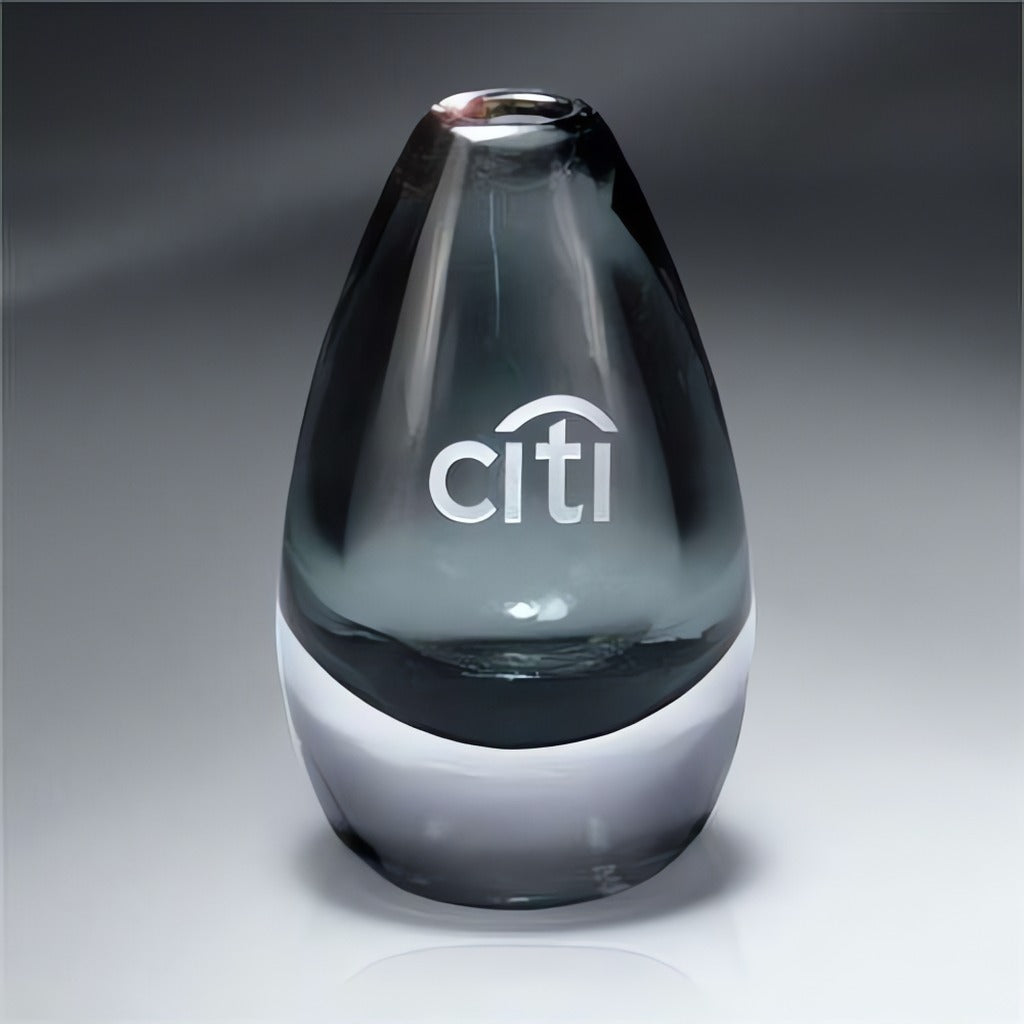 Gray Art Glass Vase