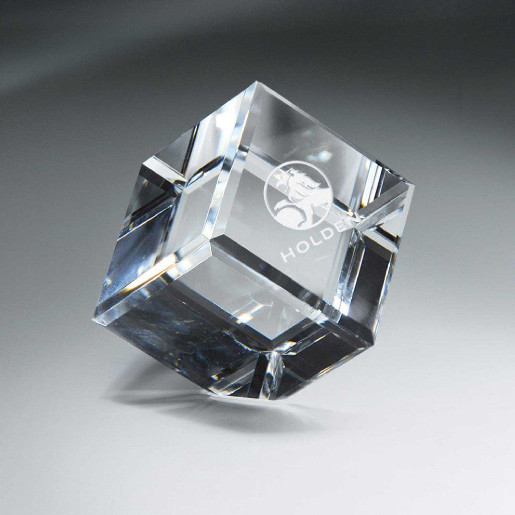 Optic Clear Crystal Cube X Large Award Trophy