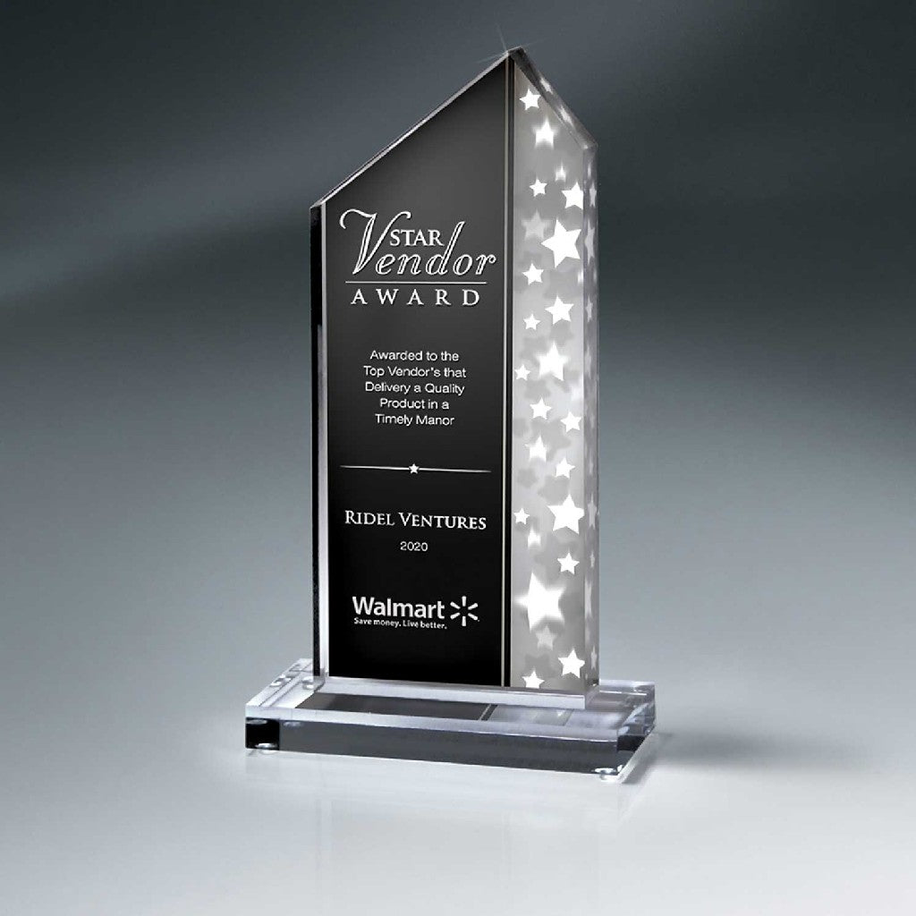 Star Stream Silver Lucite On Base