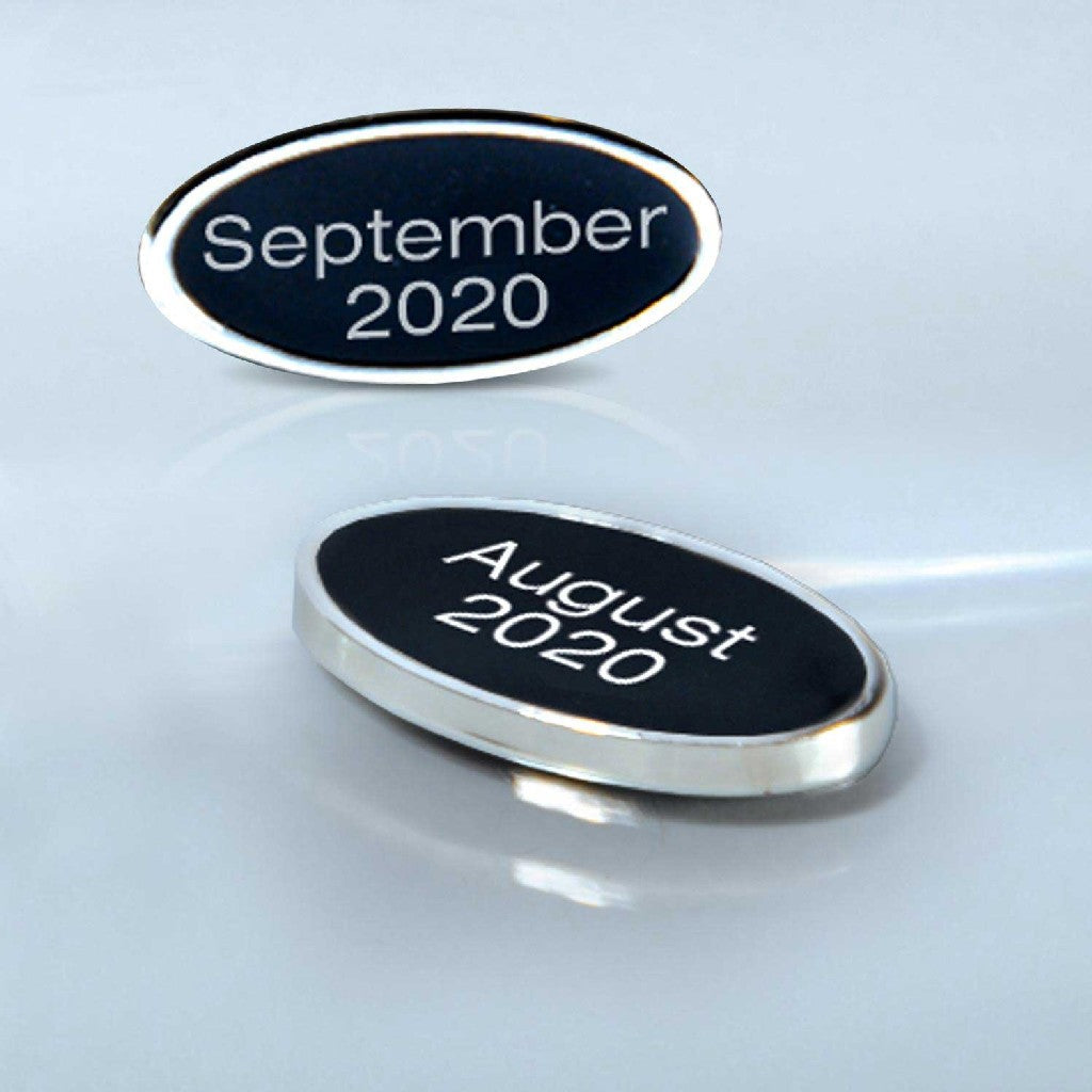 Black and Silver Cloisonné Oval Date Bar