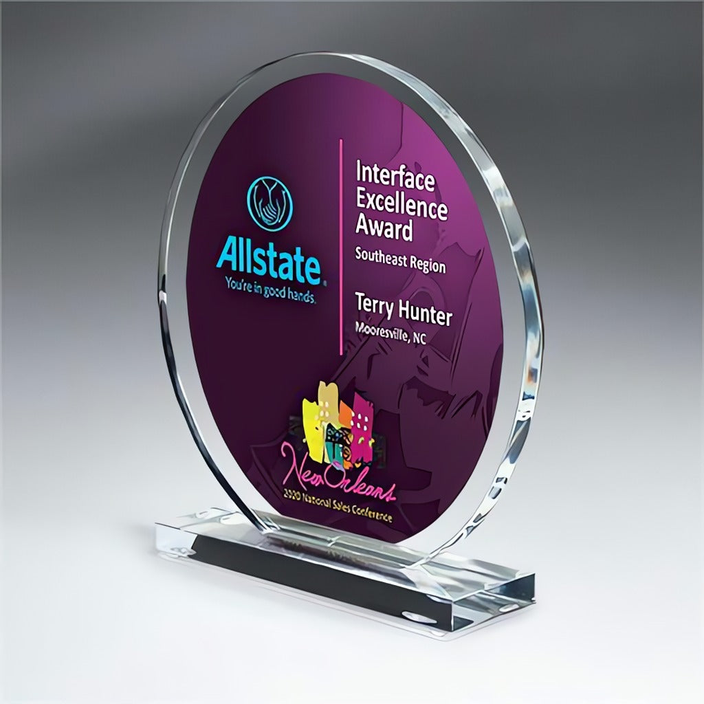 Clear Acrylic Circle on Clear Base Award