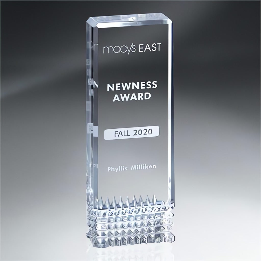 Diamond Carved Clear Desktop Tower
