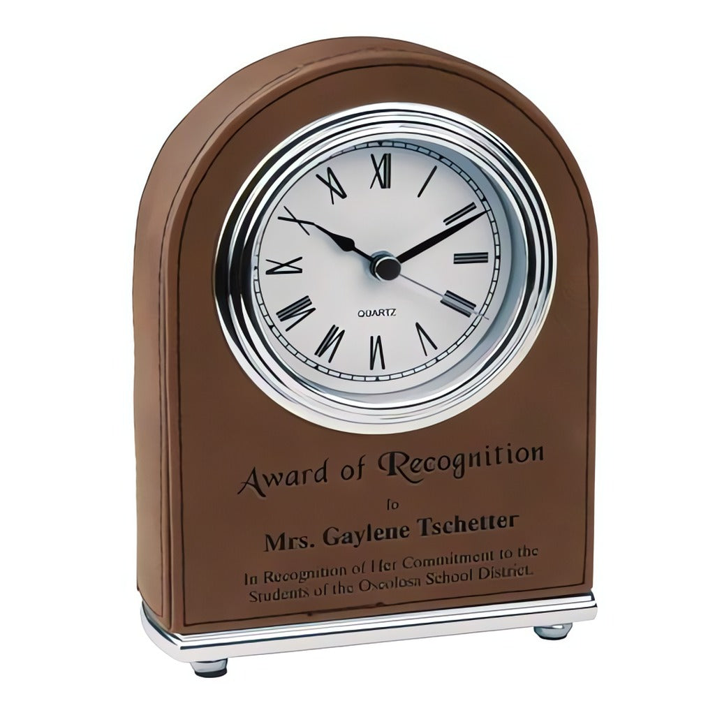Leatherette Dome Top Clock