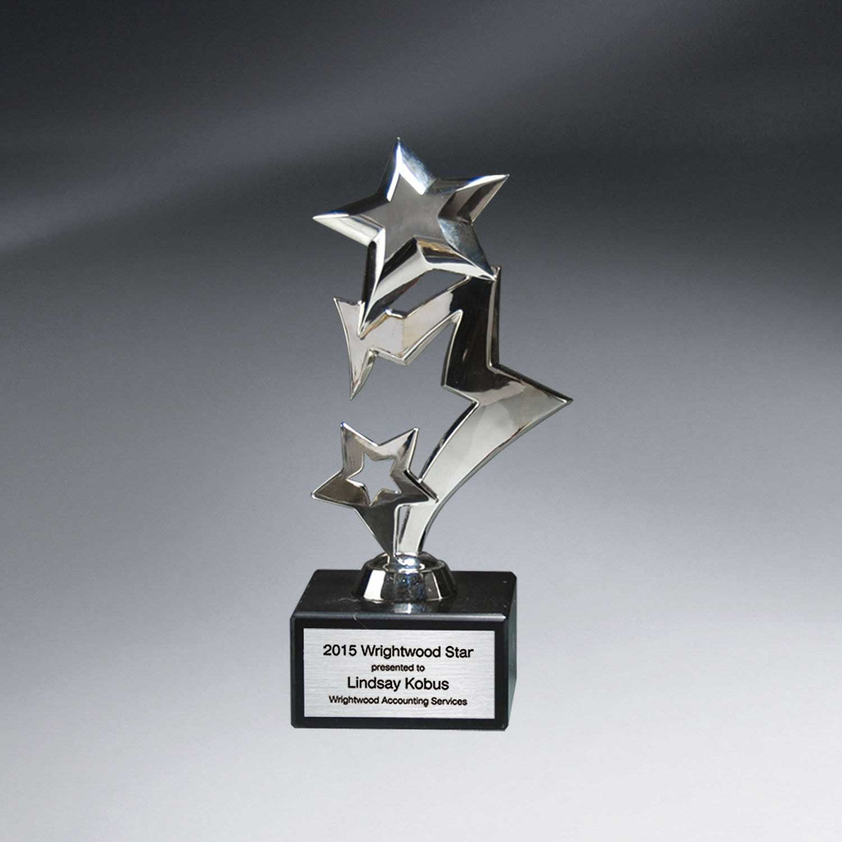 Cascade Metal Stars on Genuine Italian Marble Base - Small