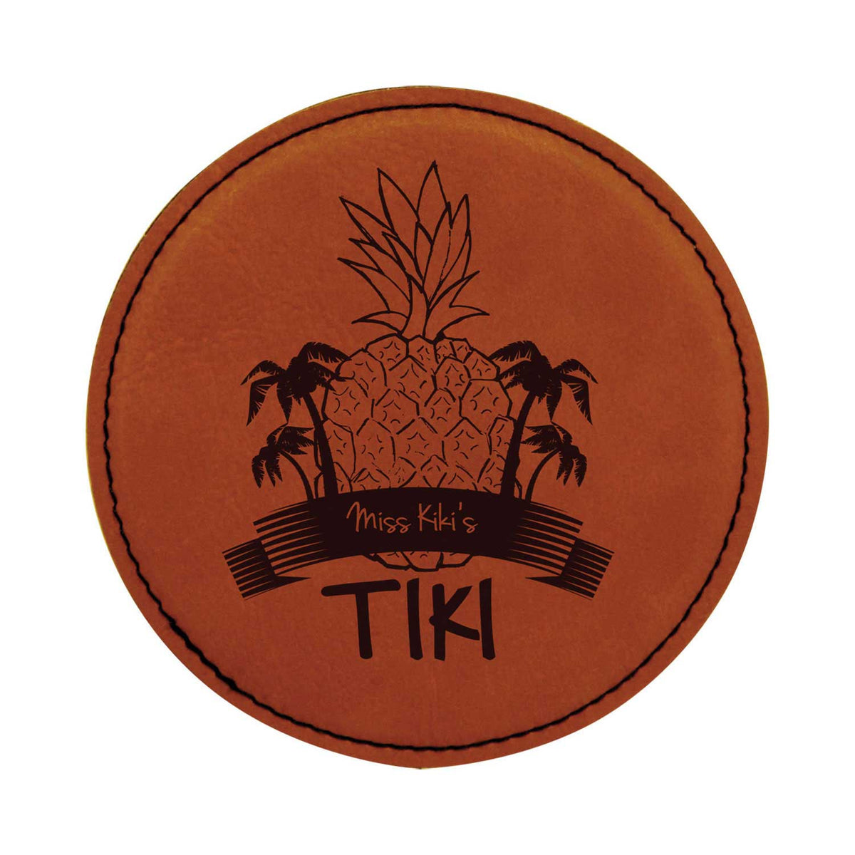 Leatherette Round Coaster