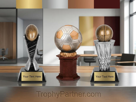Resin Pedestal Sports Ball Trophies