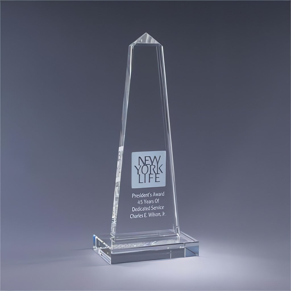 Optic Crystal Obelisk Award
