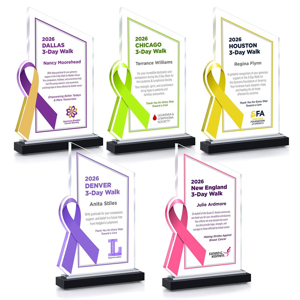 Acrylic Awareness Ribbon Awards