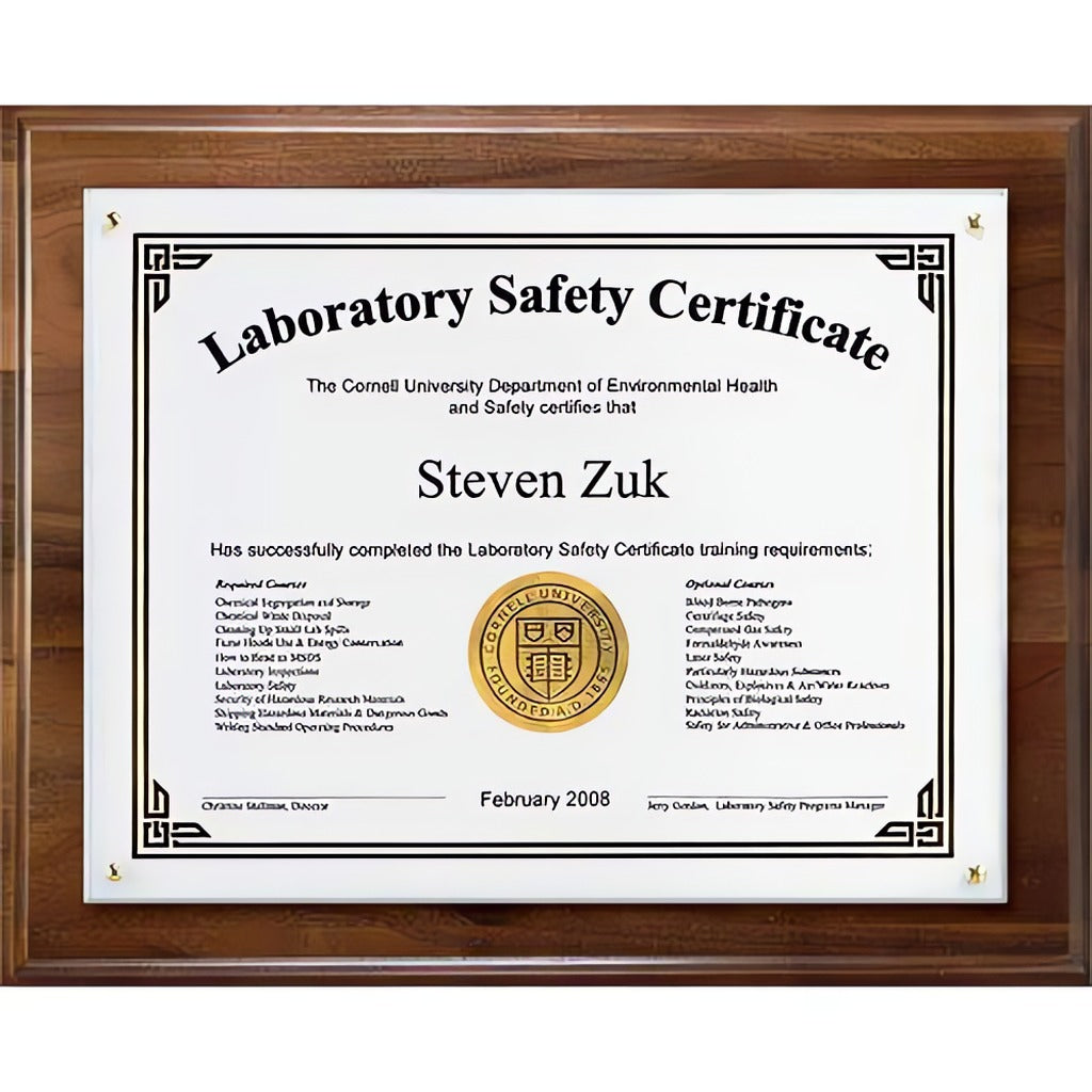 Genuine Walnut Certificate/Overlay Plaque
