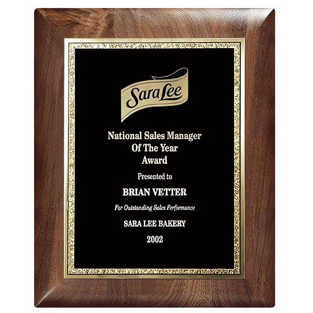 Gold Plaque w/ Black with Gold Florentine Plate