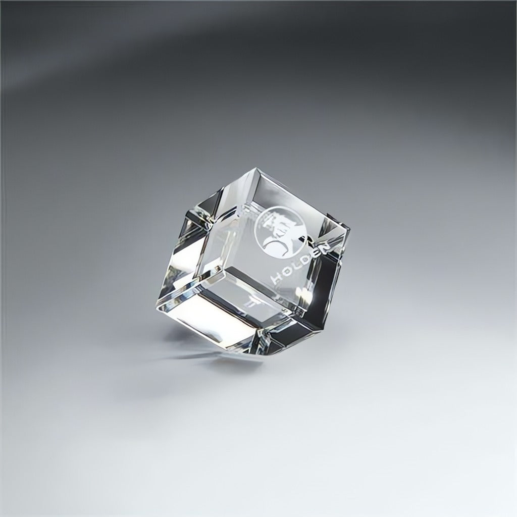 Optic Clear Crystal Cube Award Trophy