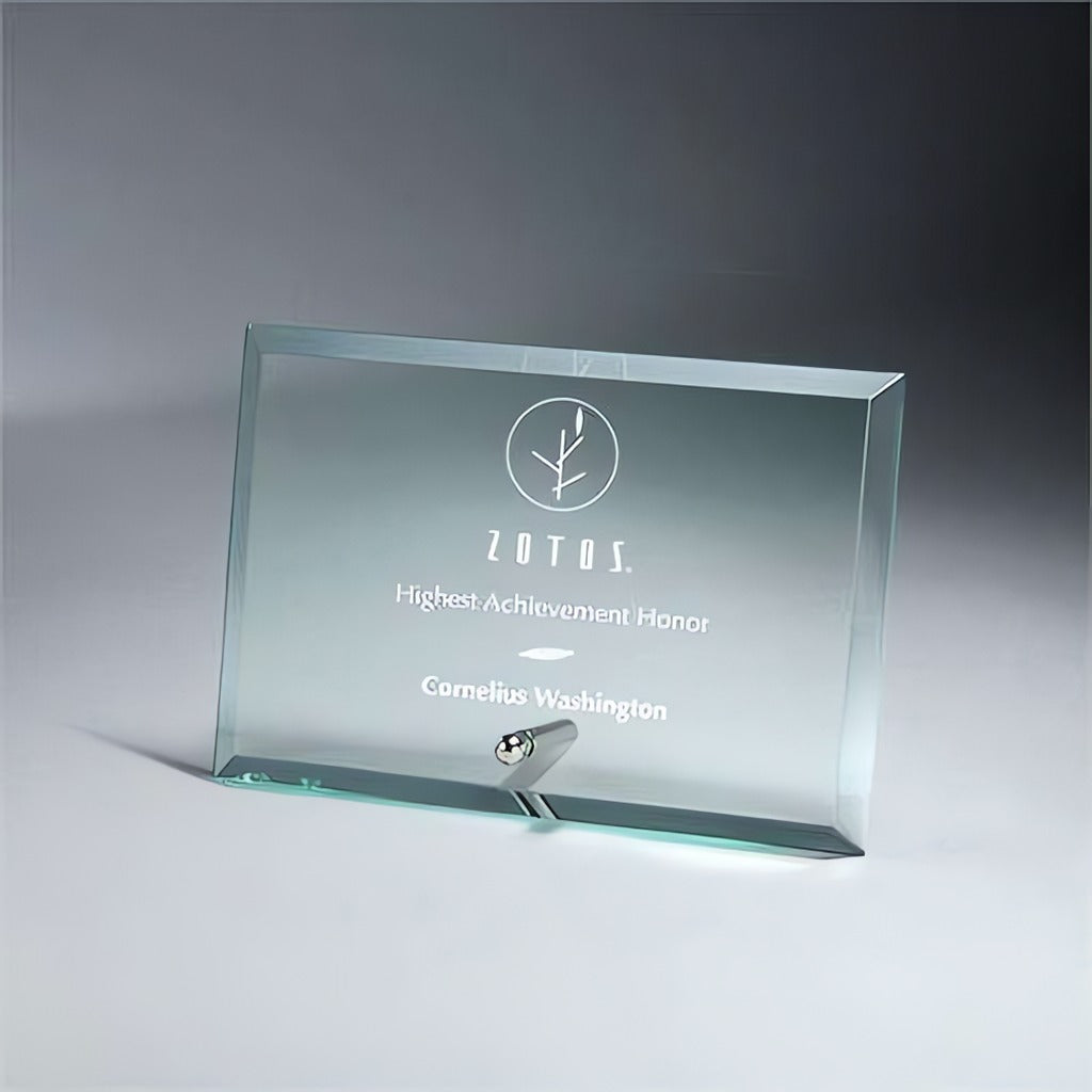 Premium Horizontal Jade Glass Tablet with Metal Stand