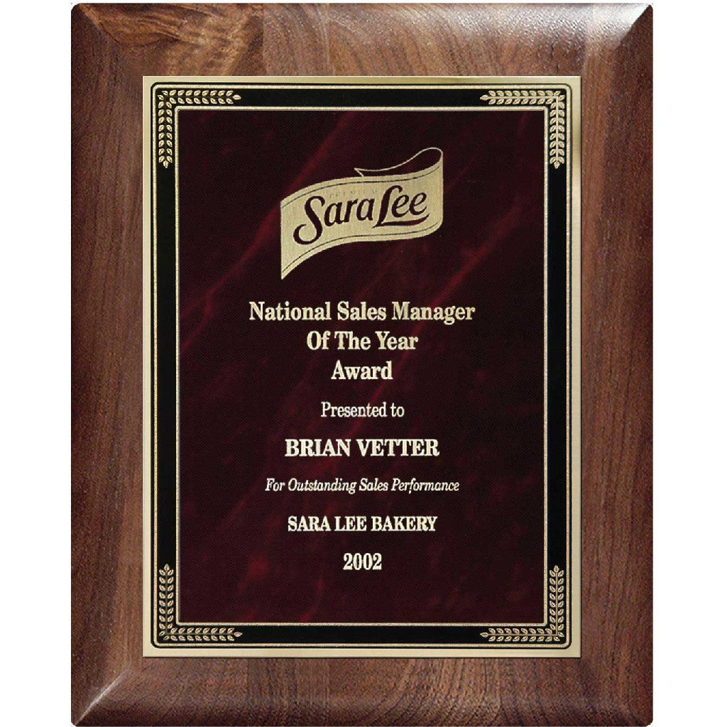 Red Plaque with Marble Mist Large