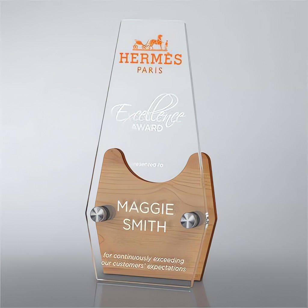 Alder and Acrylic Sculpted Shape Award
