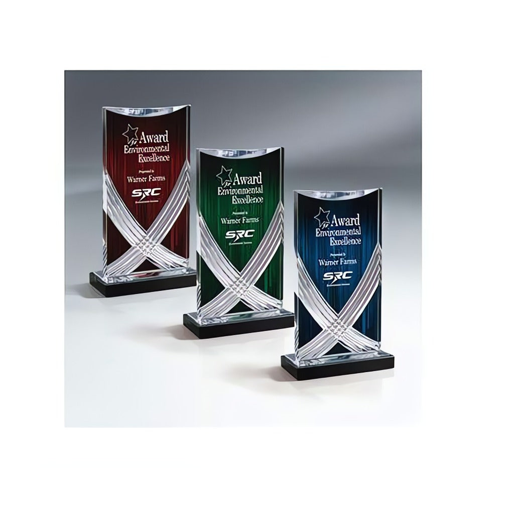 Green Cascade Carved Acrylic Award