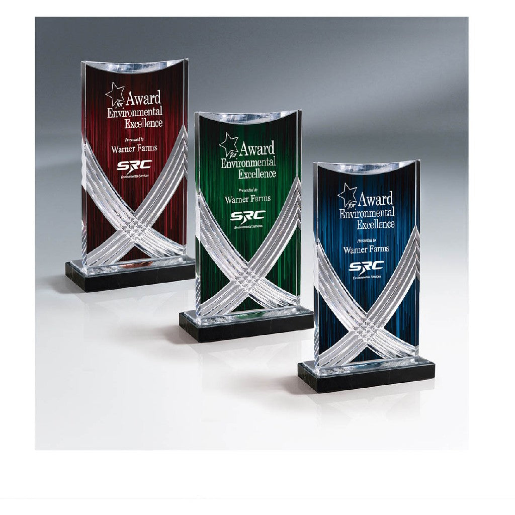 Red Cascade Carved Acrylic Award