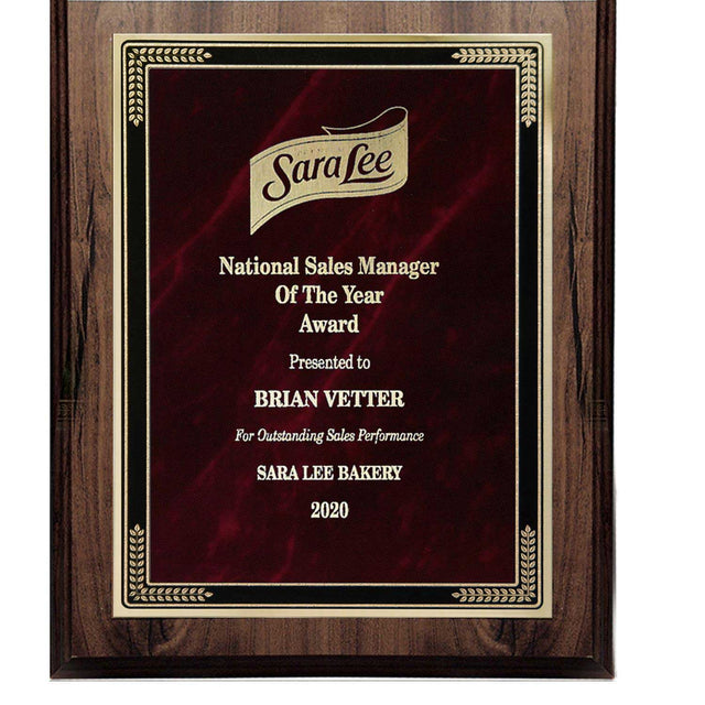 Ebony Finish Plaque with Marble Mist