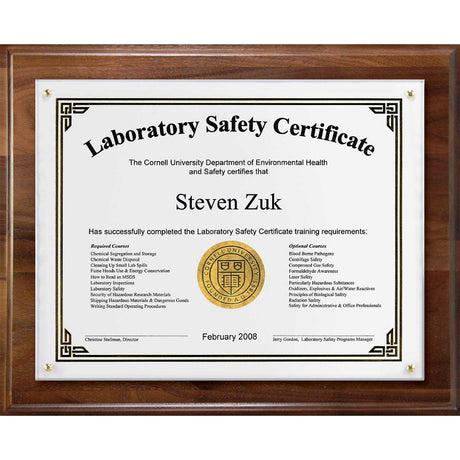 Certificate/Overlay Plaque for 7" x 5" Insert