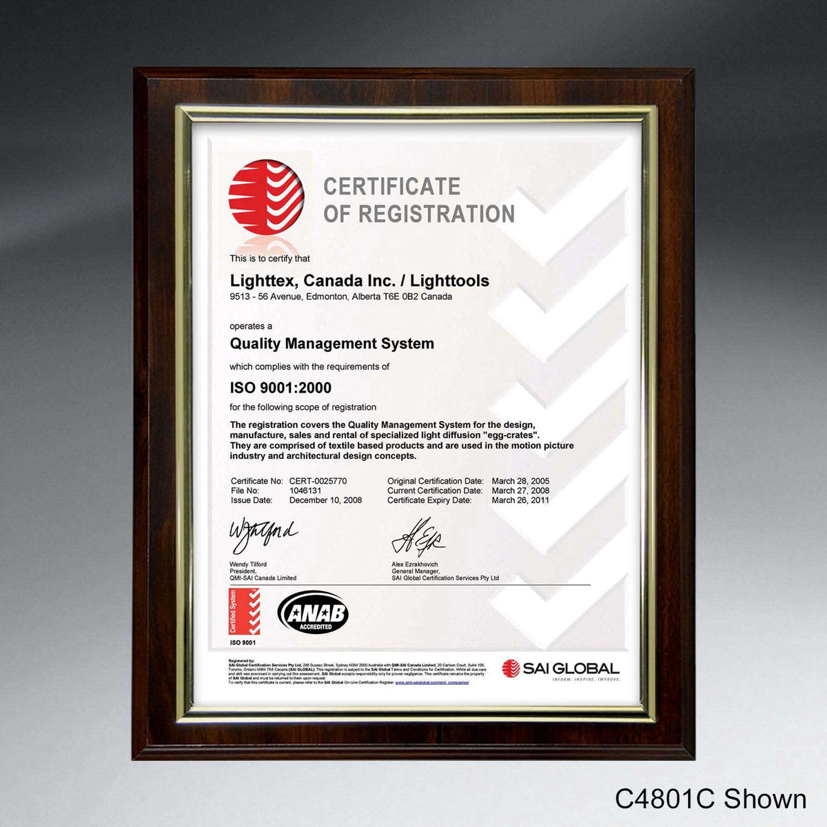 Slide-in Certificate Plaque - Walnut Finish for 8" x 6" Insert