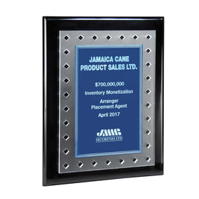 Frosted Lucite on Black Piano Plaque and Color Plate