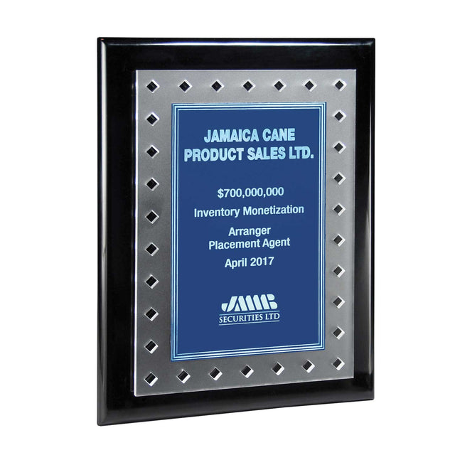 Frosted Lucite on Black Piano Plaque and Color Plate