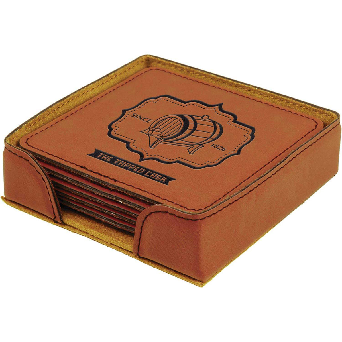 Leatherette Square 6-Coaster Set