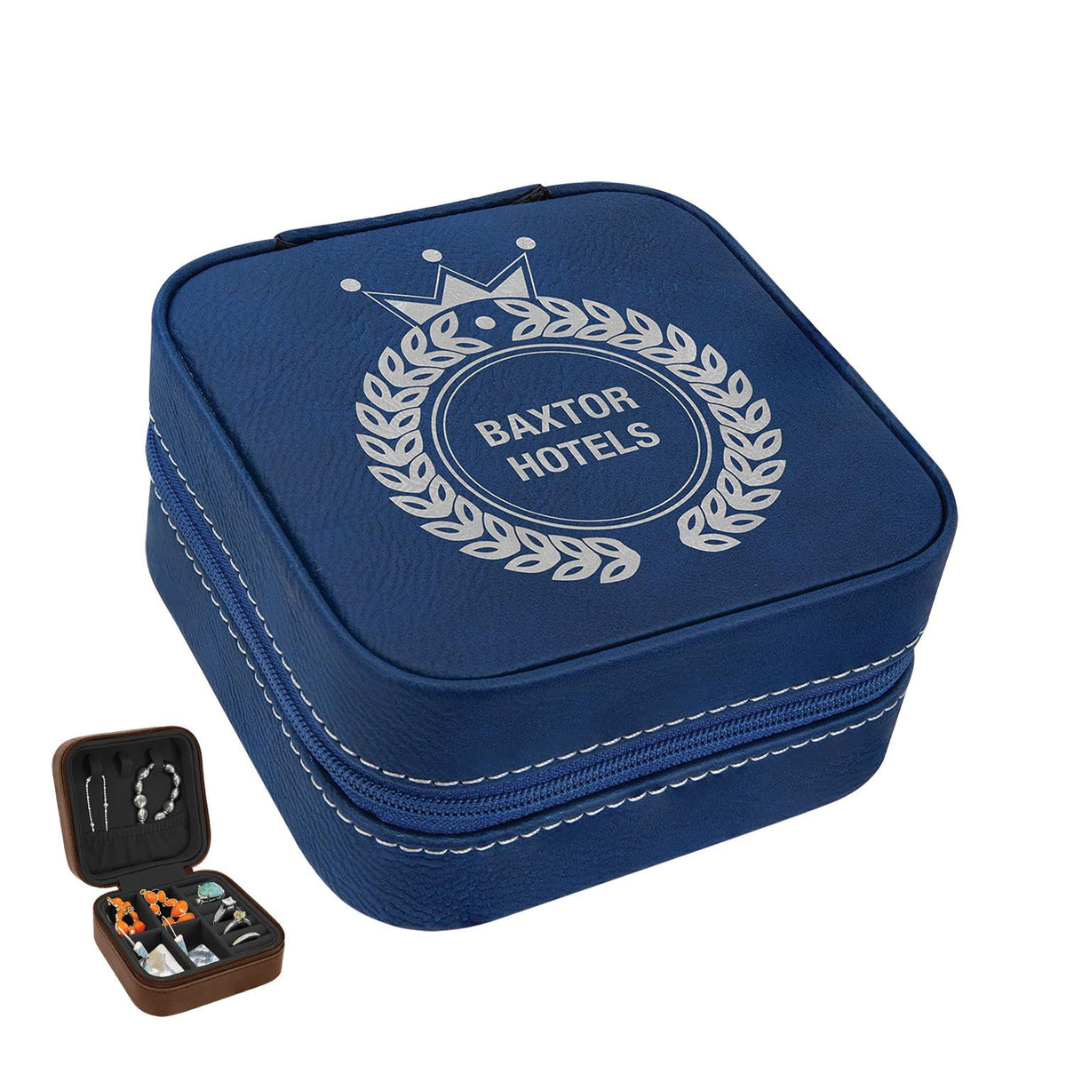 Engraved Leatherette Jewelry Box