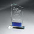 Curved Beveled-Top Crystal with Bowed Glass Accent