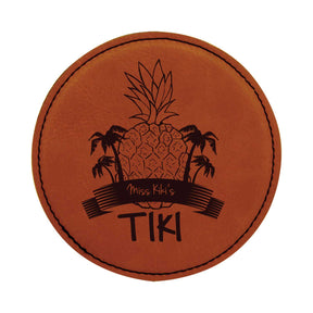 Leatherette Round Coaster