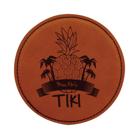 Leatherette Round Coaster