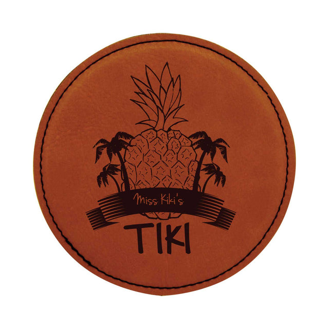 Leatherette Round Coaster