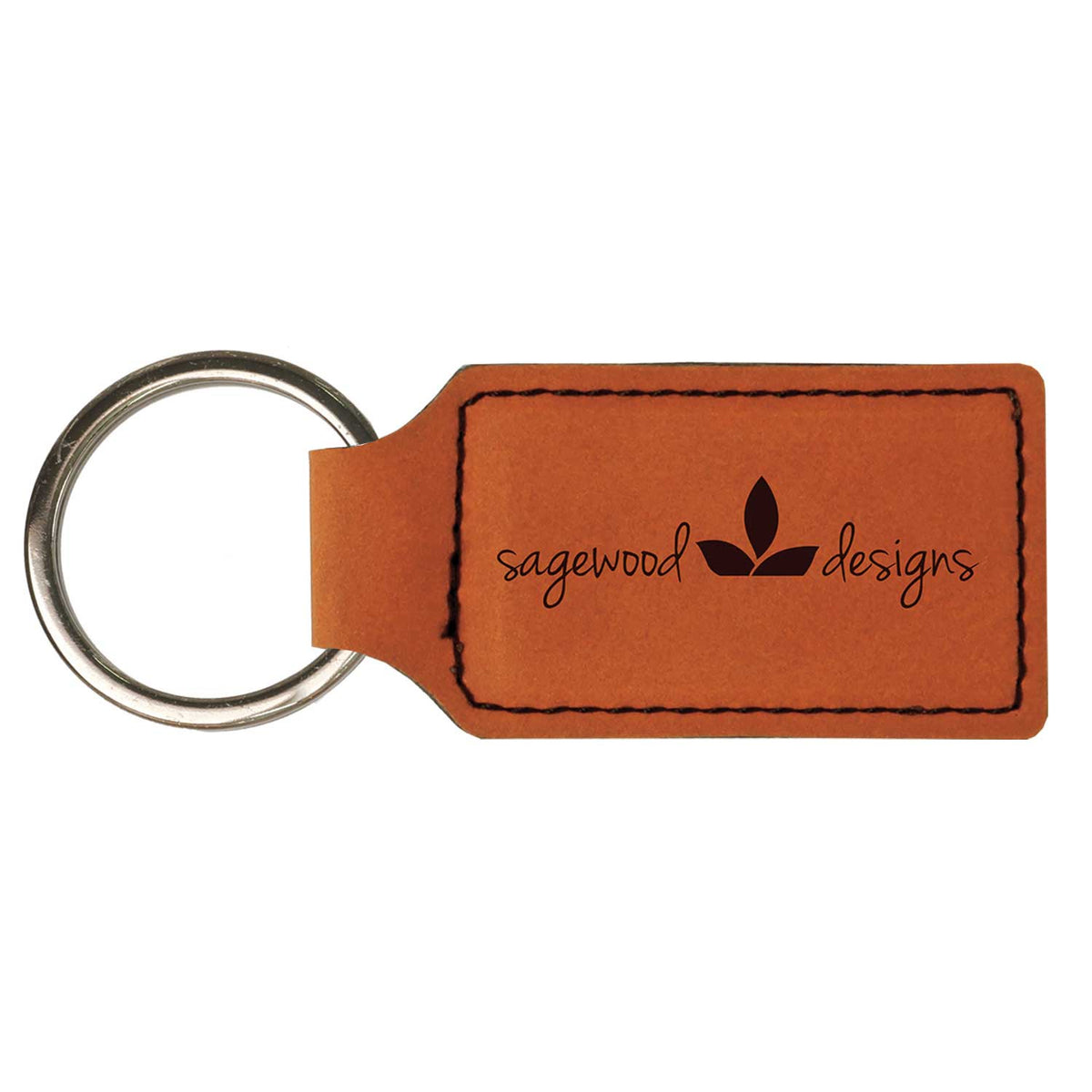 Leatherette Rectangle Keychain