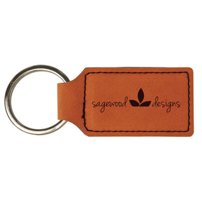 Leatherette Rectangle Keychain