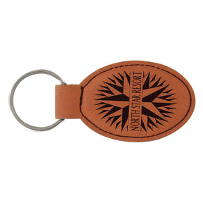 Leatherette Oval Keychain