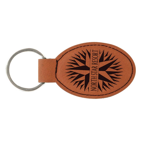 Leatherette Oval Keychain