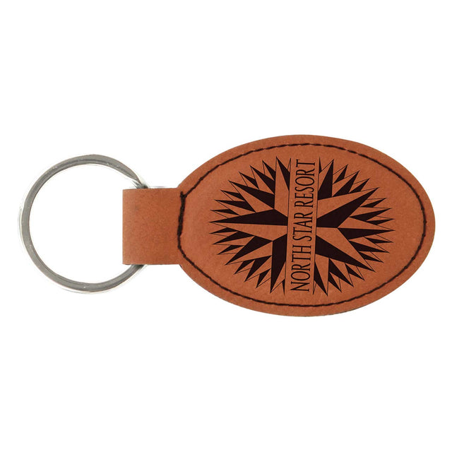 Leatherette Oval Keychain