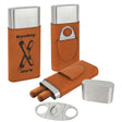 Leatherette Cigar Case with Cutter, Bamboo