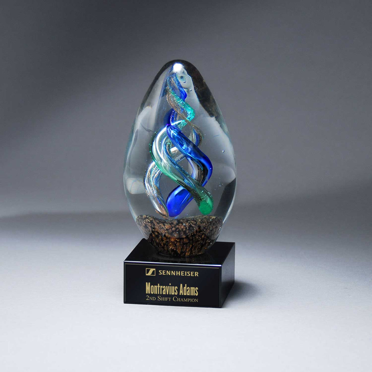 Clear Blue Gold Black